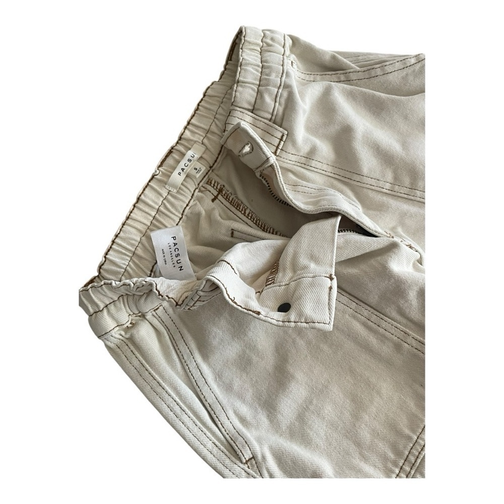 PacSun Women white Cream Cargo Pants Size: Small 100% cotton - Picture 3 of 8